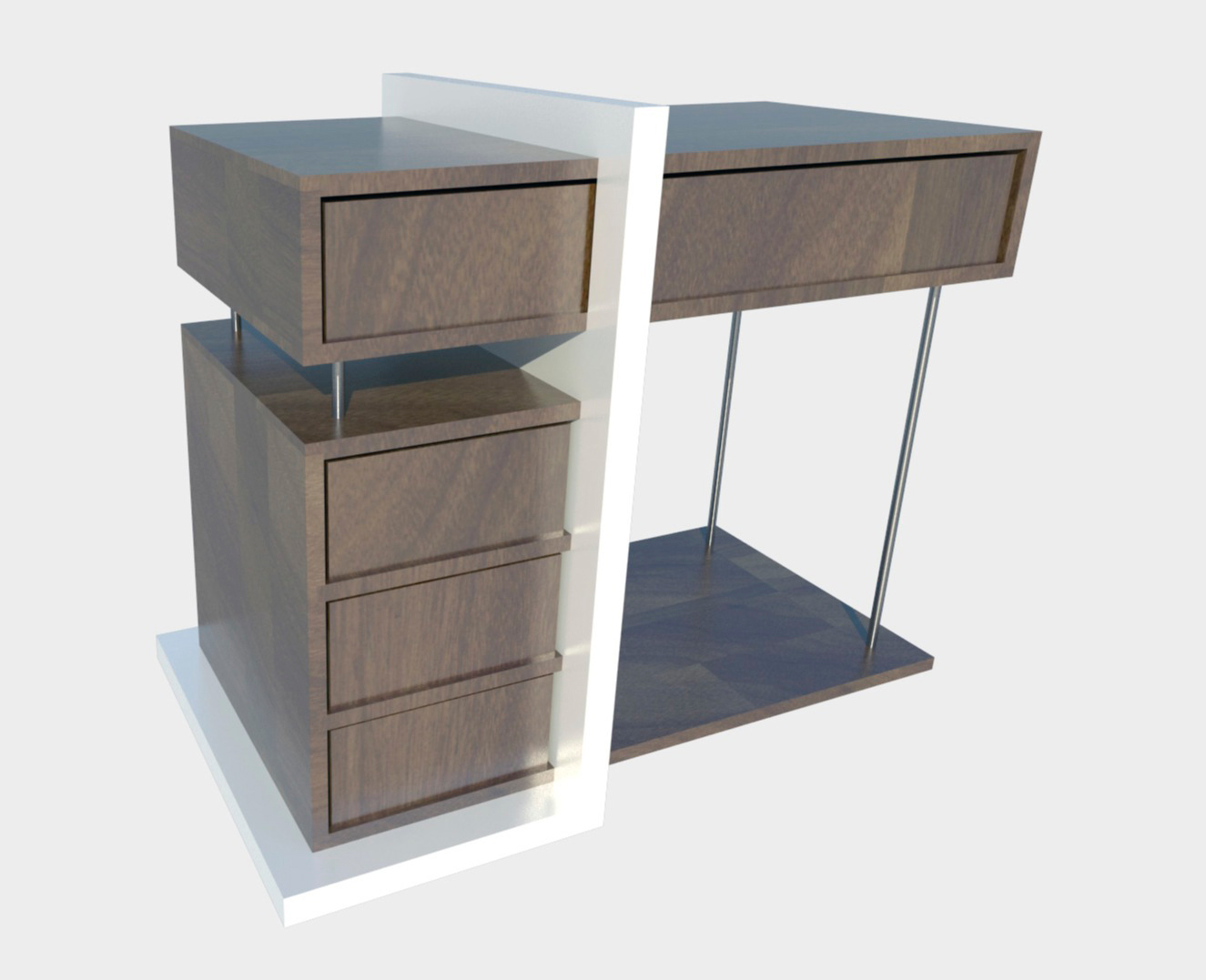 Wedged Walnut Cabinet: Furniture Design – Emerald Seven