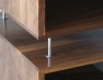 Wedged Walnut Cabinet - Furniture Design: Detail at Front Left Corner