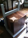 Wedged Walnut Cabinet, Heirloom Furniture Build: Fear & Loathing with a Drill Bit, Jig Resting on Corner