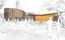 Wellsprings Friends School Architectural Sketch Renderings: View of the Main Building from Across the Recess Yard - Cropped for Featured Image - Portfolio