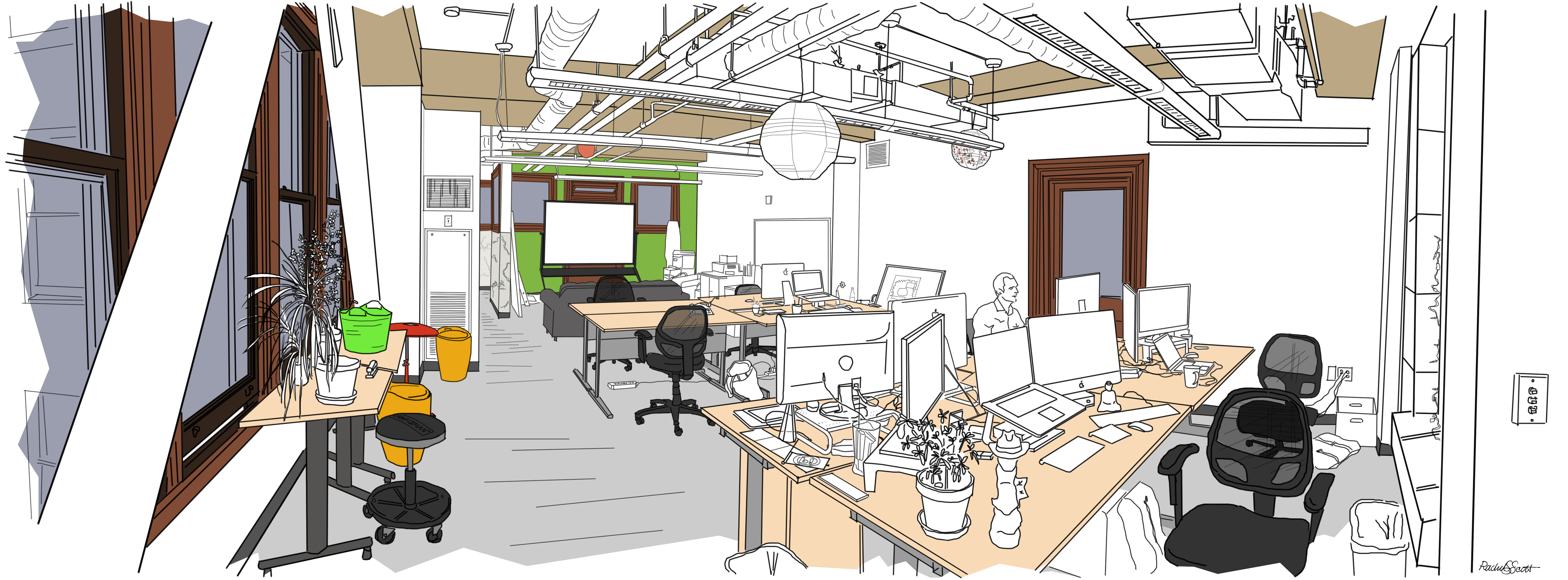Portent Inc. Creative Services Room: Quick Fixes for Workspaces - Existing Conditions Sketch