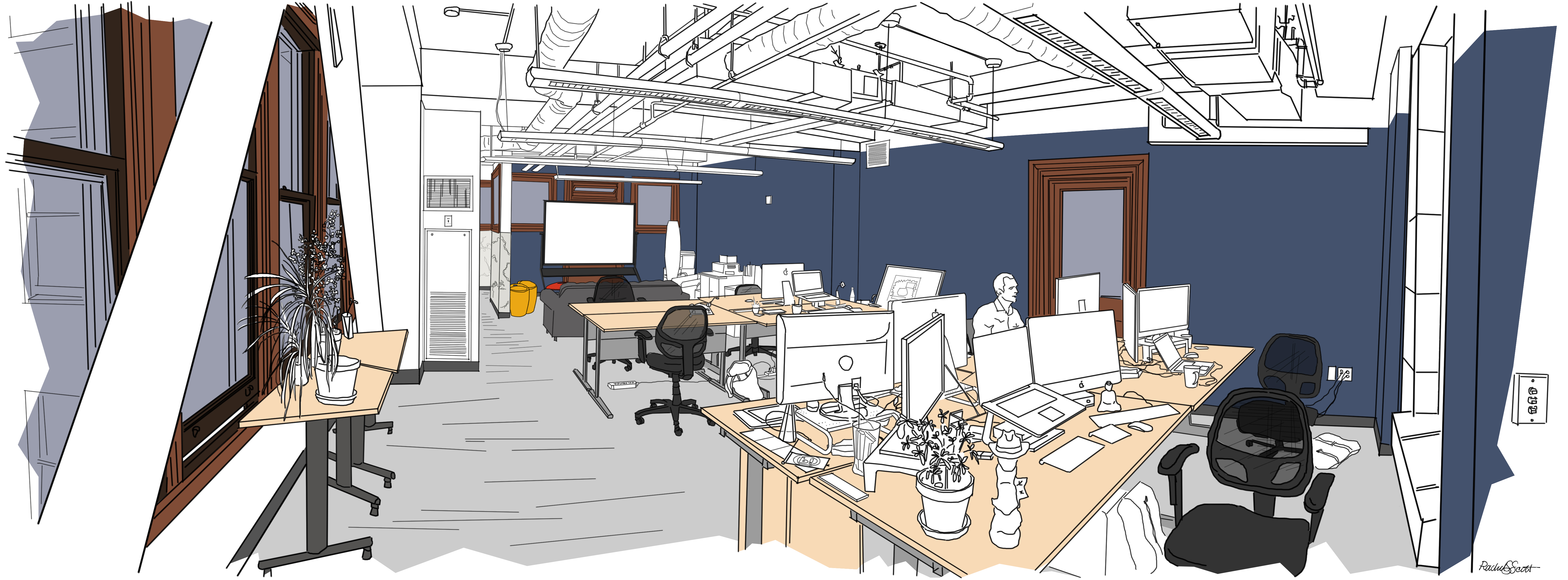 Portent Inc. Creative Services Room: Quick Fixes for Workspaces - Low Impact Solution Sketch